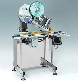 Applying labels on the top surface