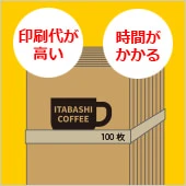 コーヒーのパッケージ(クラフト三方袋)への印刷のコスト・納期で困っている