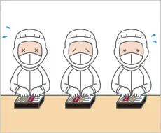 人手によるシール・ラベル貼りのお困りごとイラスト