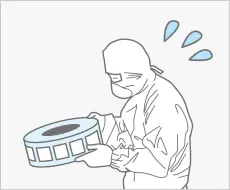 ダンボールへラベルで表示しているときのお困りごとイラスト