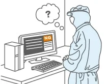 印字事故対策:NG品のみ画像保存して排出の課題イラスト