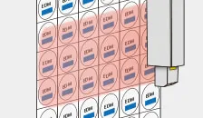 CO2レーザーマーカーLinx CSLシリーズ　マーキングヘッドSHC150での印字イメージイラスト