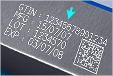 CO2レーザーマーカーの印字事例:カートン(データマトリックス)