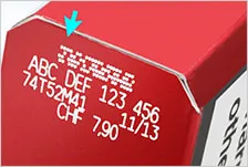 CO2レーザーマーカーの印字事例:カートン