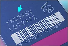 CO2レーザーマーカーの印字事例:カートン(バーコード)